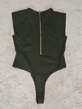 privy Black Zipper-Back One-Piece Bodysuit